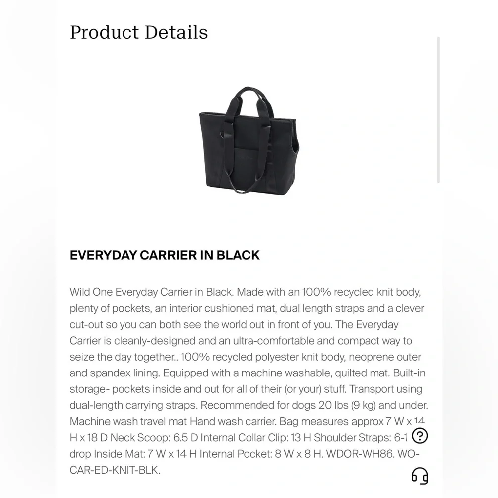 Wild One Everyday Pet Carrier